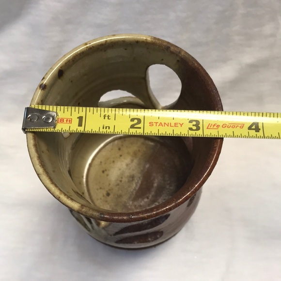Vintage/MCM Stoneware Pottery Artist Signed Candle Holder - Picture 8 of 8